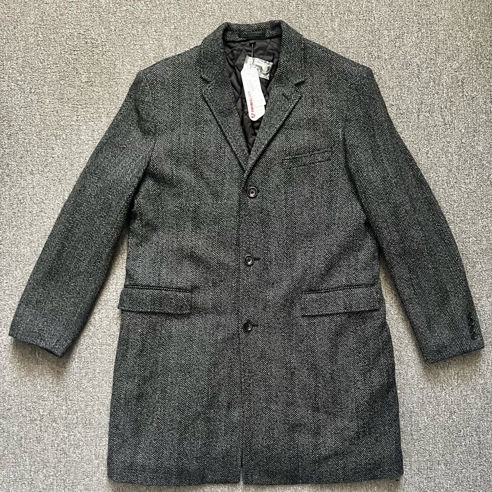 BRAND NEW! JCREW Mens Long Coat Insulated Overcoat Wool Blend Gray Size 46R